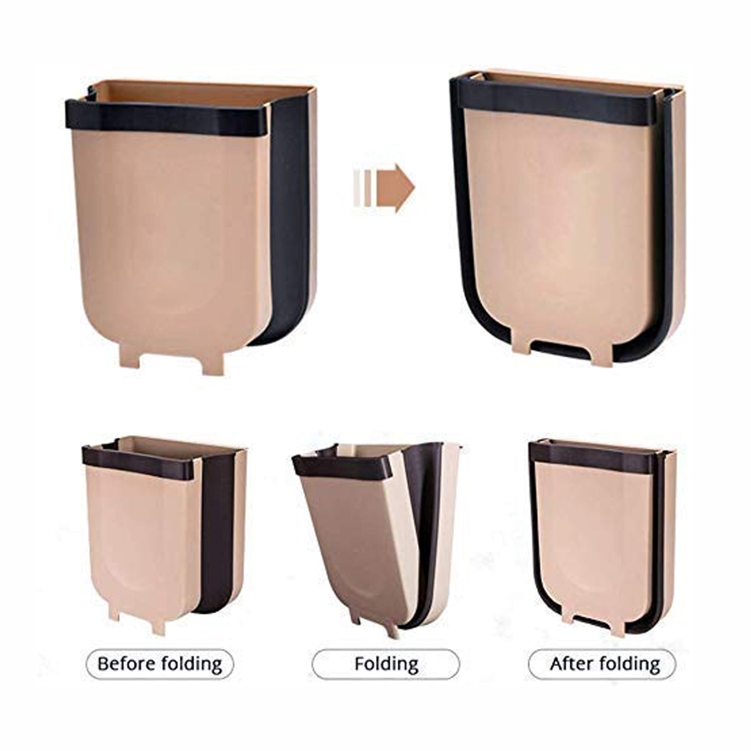 Compact trash can for door mounting, versatile use. Compact trash can for door mounting, versatile use.
